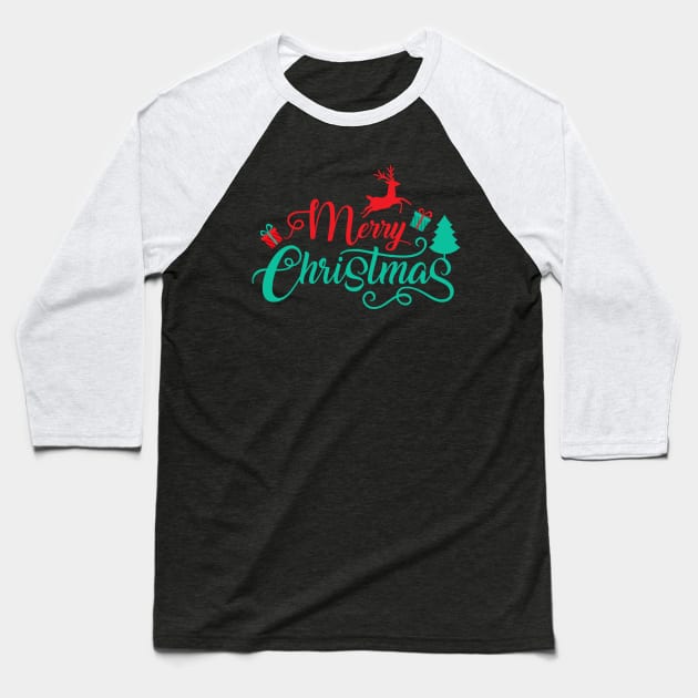 Merry Christmas Baseball T-Shirt by Mystik Media LLC